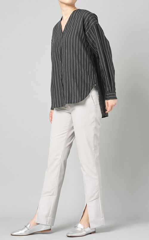 2wayVネックリネンシャツ