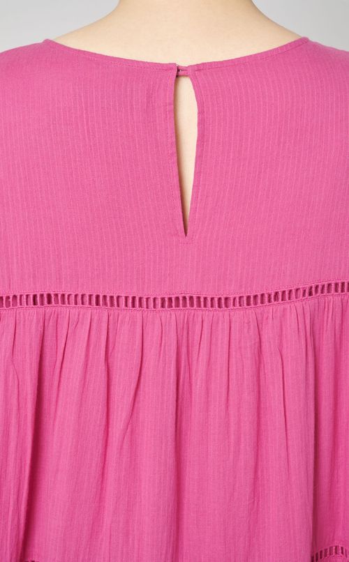 ハシゴレースティアードミディワンピース