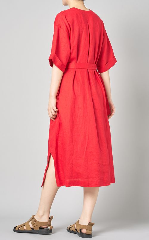 リネンAラインワンピース