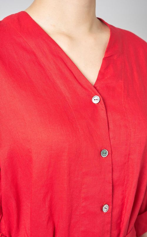 リネンAラインワンピース