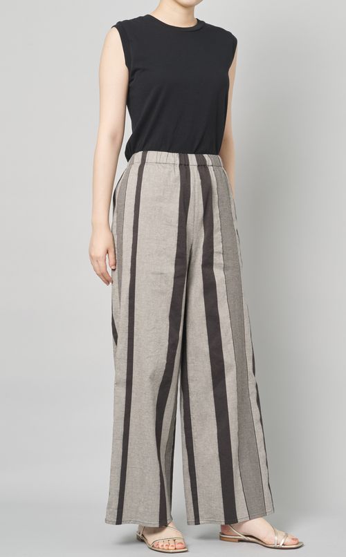ストライプイージーワイドパンツ