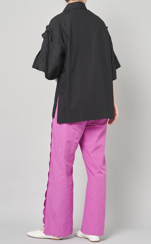 コットンリボンプルオーバーブラウス