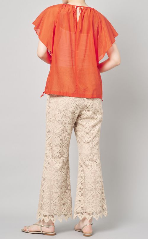 フレンチラッフルギャザーブラウス