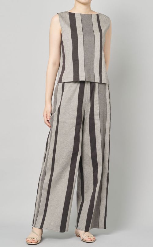 ストライプイージーワイドパンツ