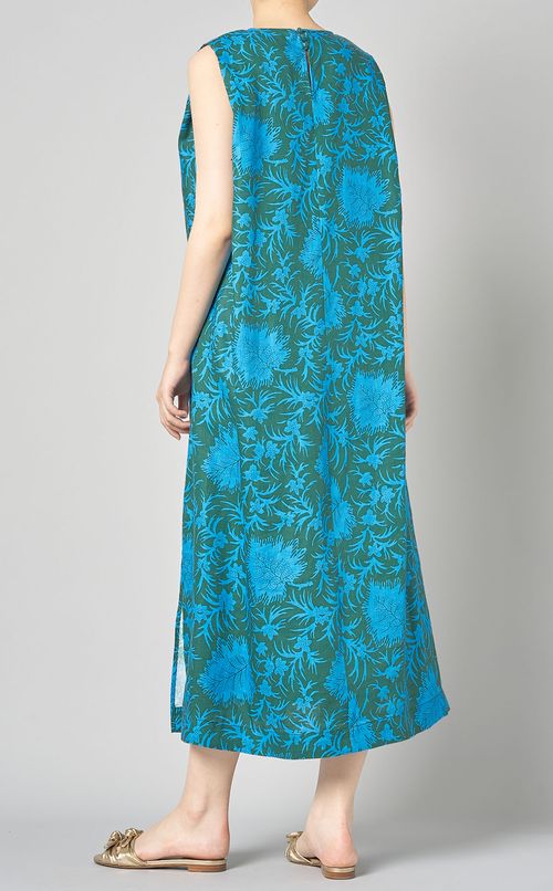 コットンプリントオーバータックドレス