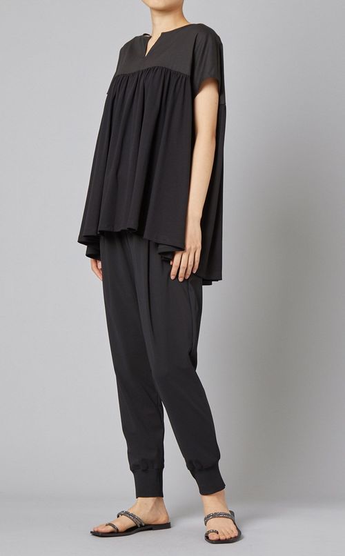 裾リブイージーパンツ