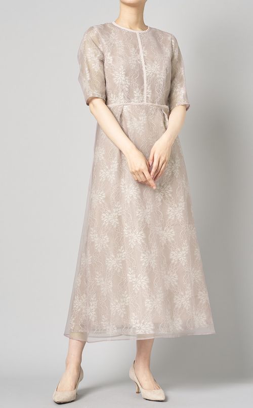 シアーレースパイピングワンピース