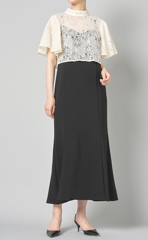 レースベルト付キャミソールドレス