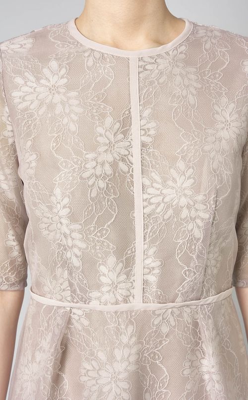 シアーレースパイピングワンピース