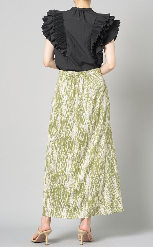 プリントナロー切替スカート