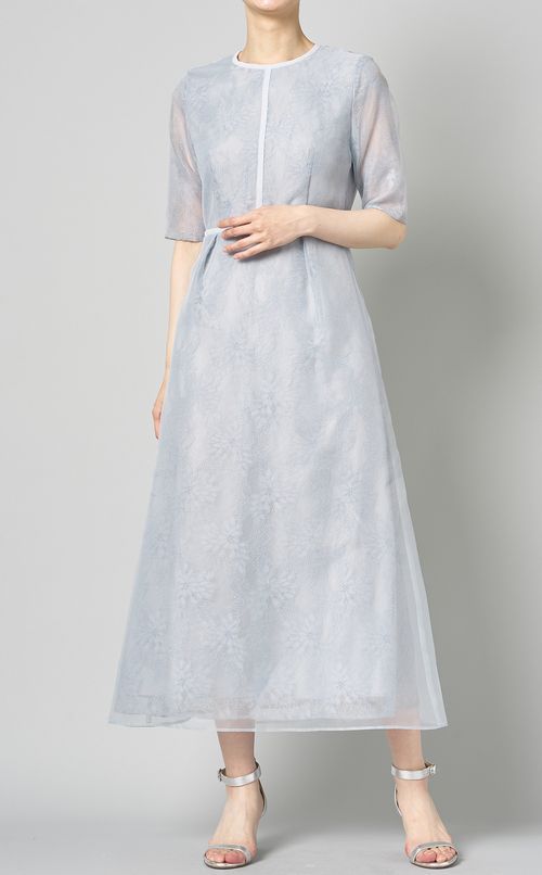 シアーレースパイピングワンピース