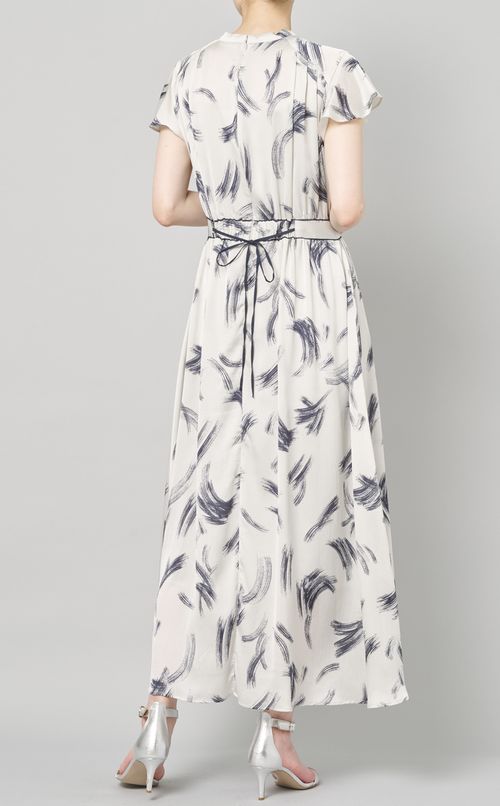 マルチプリントシフォンフリルワンピース