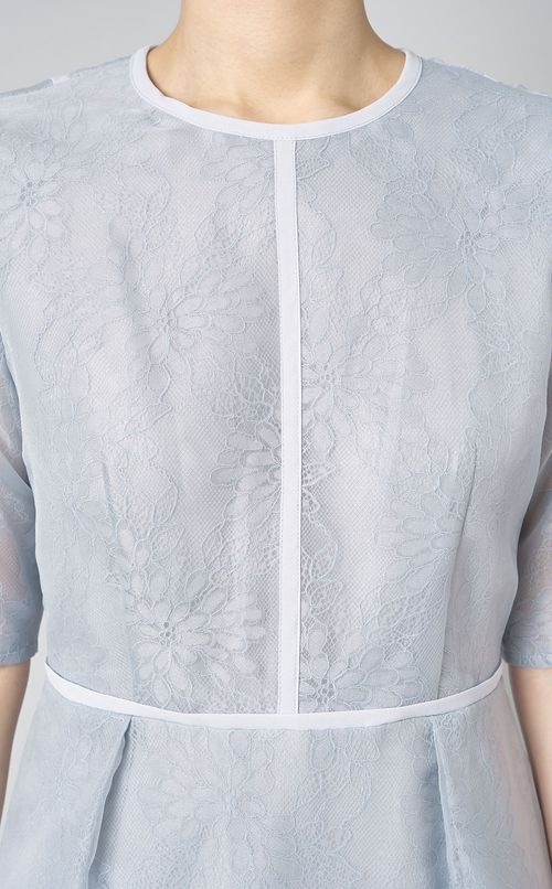 シアーレースパイピングワンピース