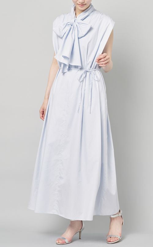 ボウタイコットンワンピース