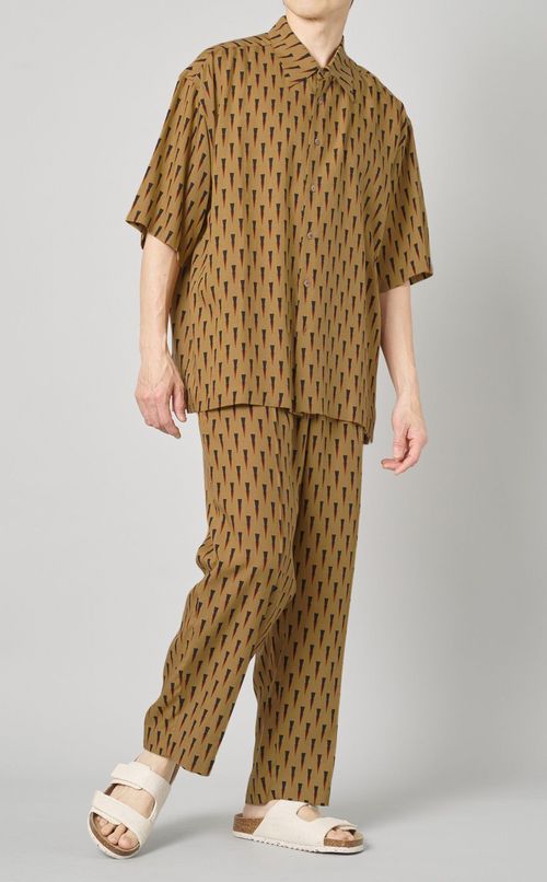 バティックプリントハーフスリーブシャツ