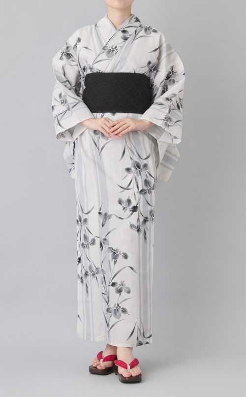 浴衣あやめストライプ