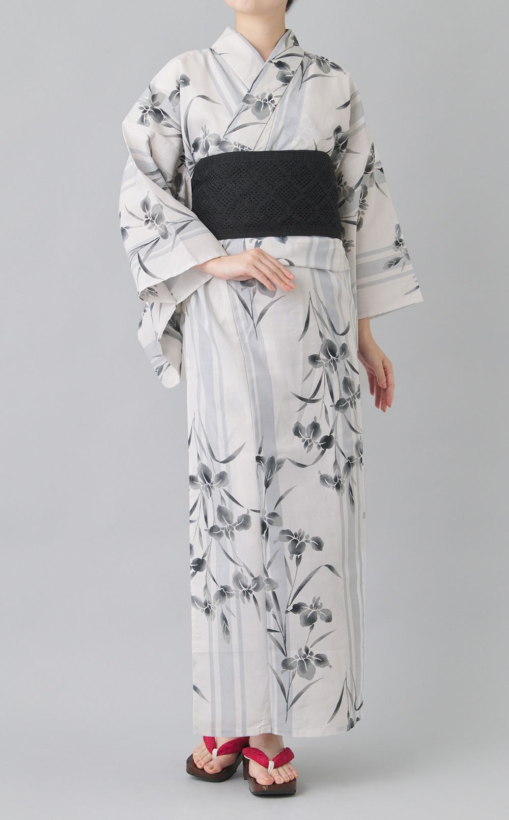 浴衣あやめストライプ