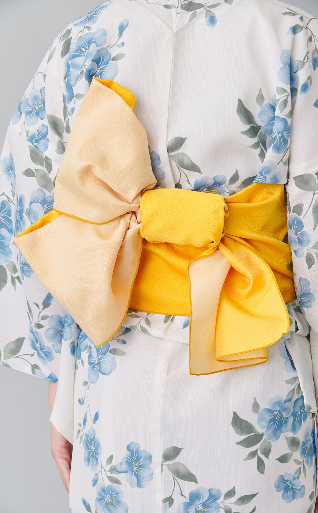 美品❗墲松庵 洗える 花柄 浴衣(キュプラ100%)・帯セット 三松｜浴衣百花柄