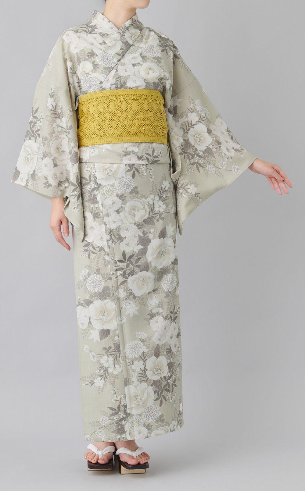 浴衣椿うさぎレース