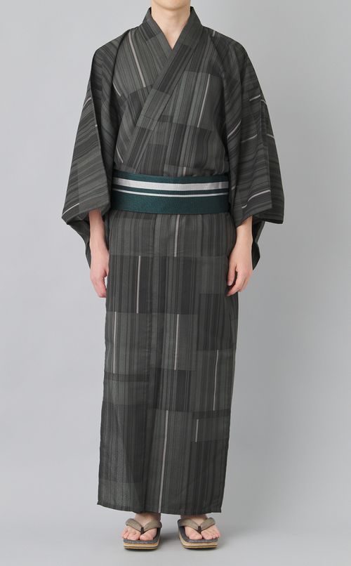 メンズ浴衣 変わり格子