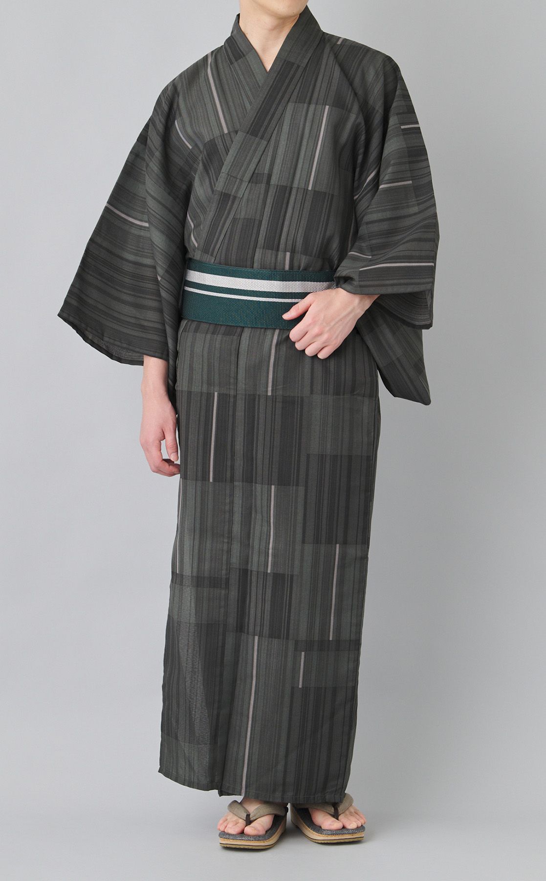 三松｜メンズ浴衣 変わり格子