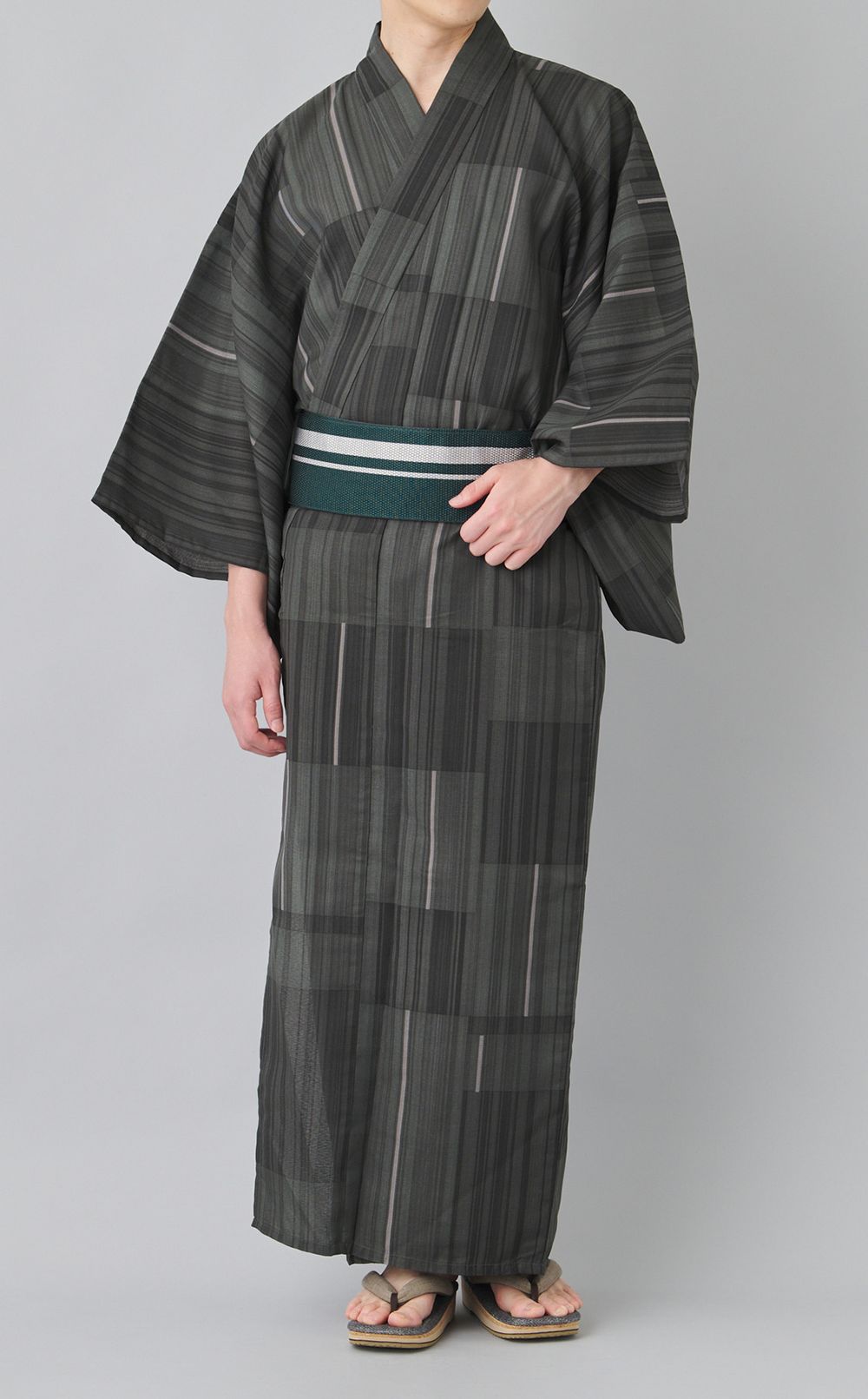 メンズ浴衣 変わり格子