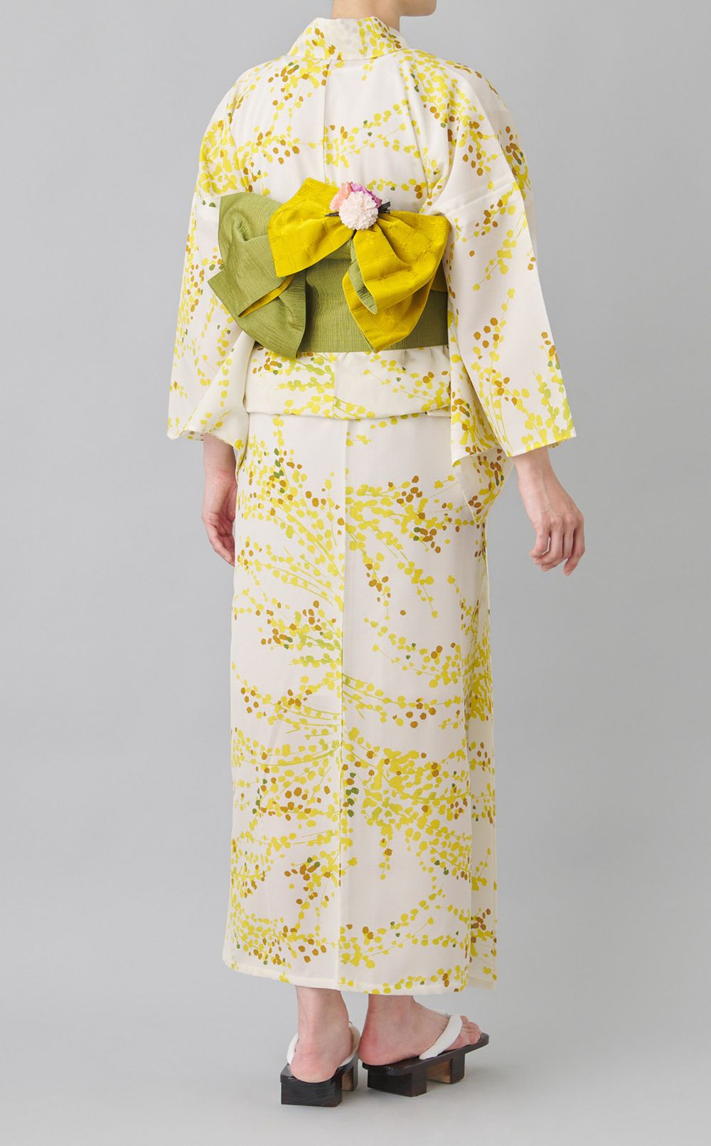 浴衣ミモザ柄