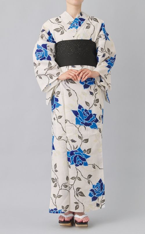 浴衣ブルーローズ