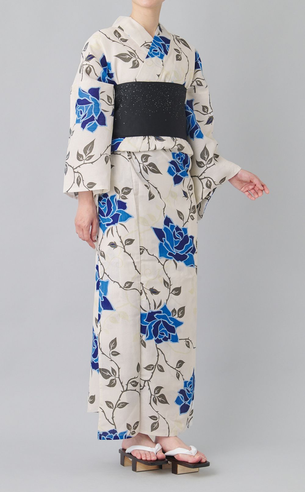 浴衣ブルーローズ