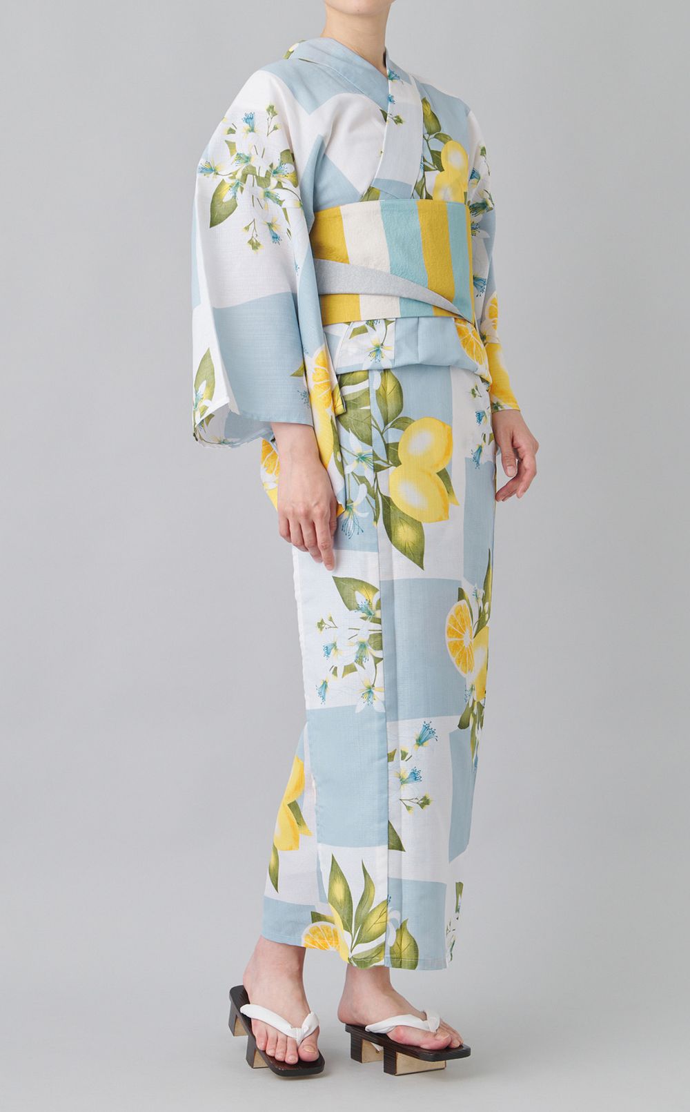 浴衣市松レモン