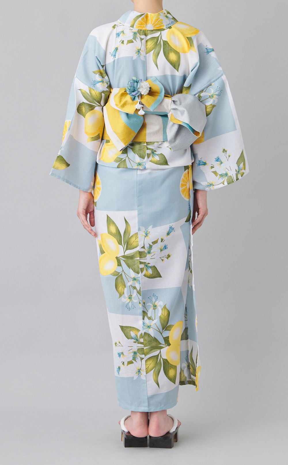 浴衣市松レモン