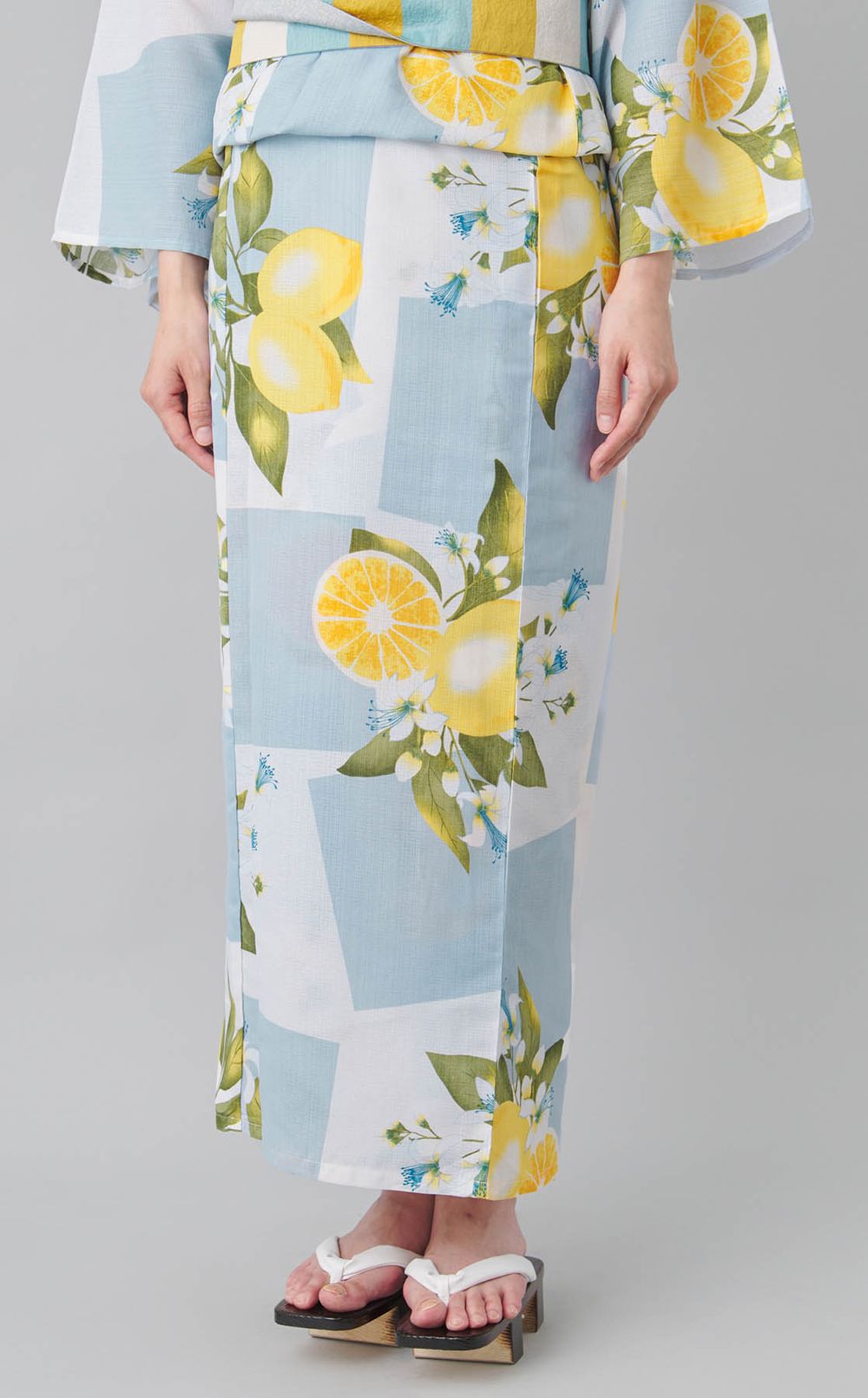 浴衣市松レモン