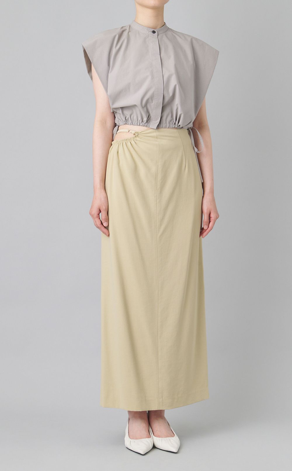 ドローストリングショートシャツ