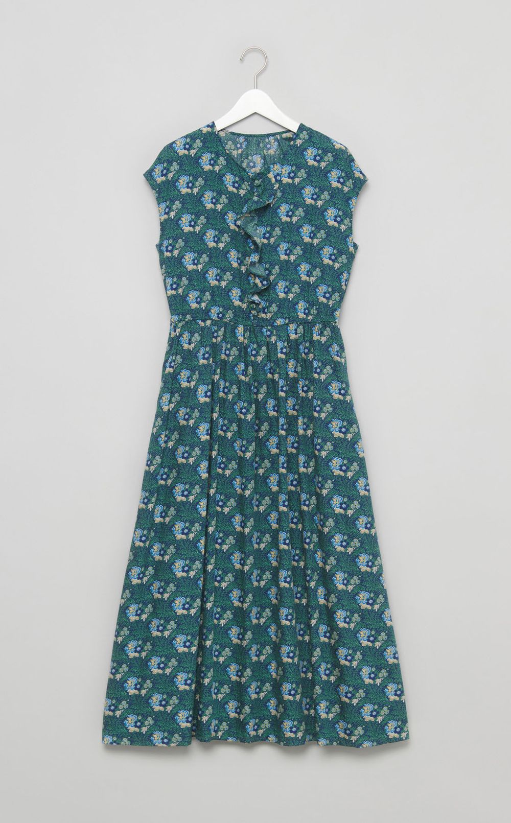 フラワープリントフリルワンピース