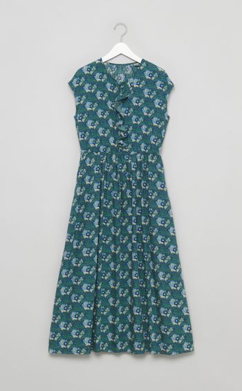 フラワープリントフリルワンピース