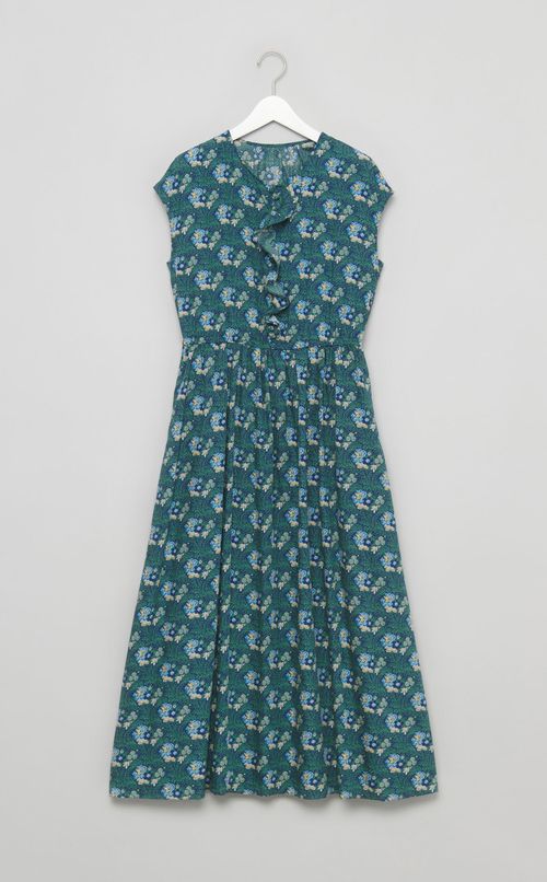 フラワープリントフリルワンピース