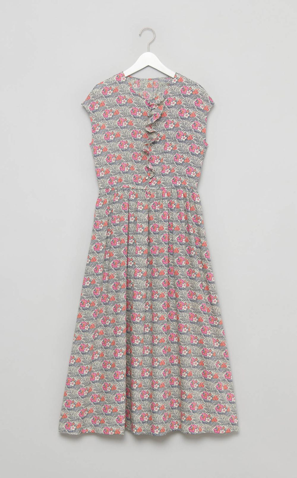 フラワープリントフリルワンピース