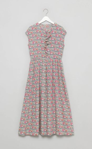 フラワープリントフリルワンピース