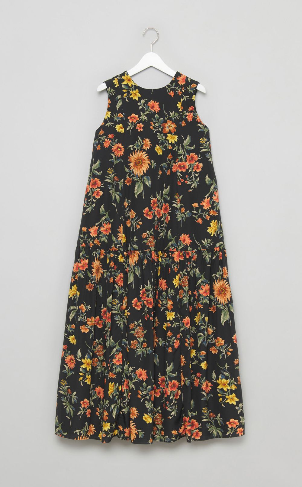 バックデザインフラワーマキシワンピース