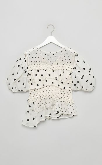 2wayスリーブドットブラウス