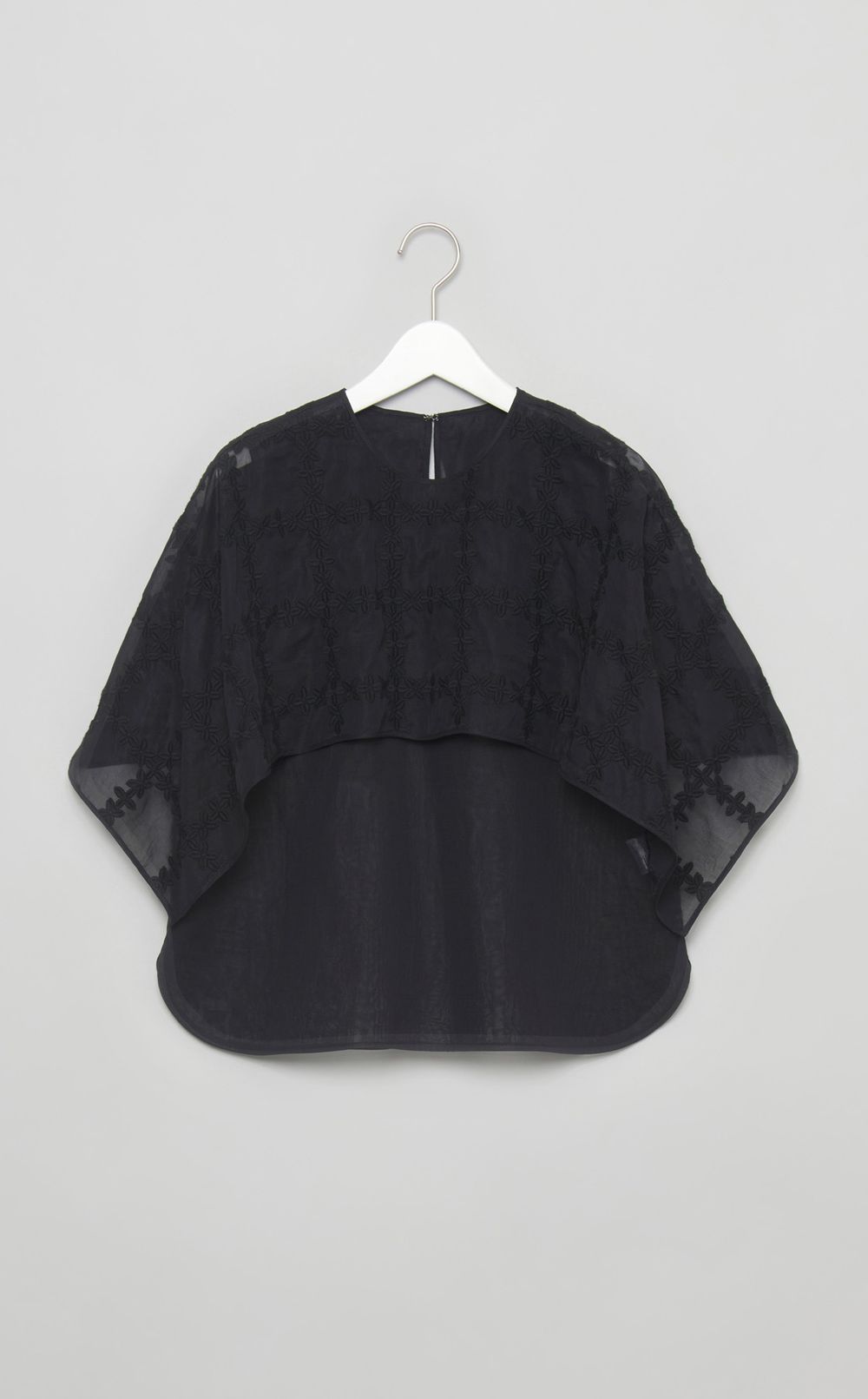 フラワーオーガンジーケープブラウス