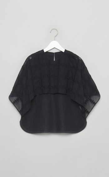 フラワーオーガンジーケープブラウス