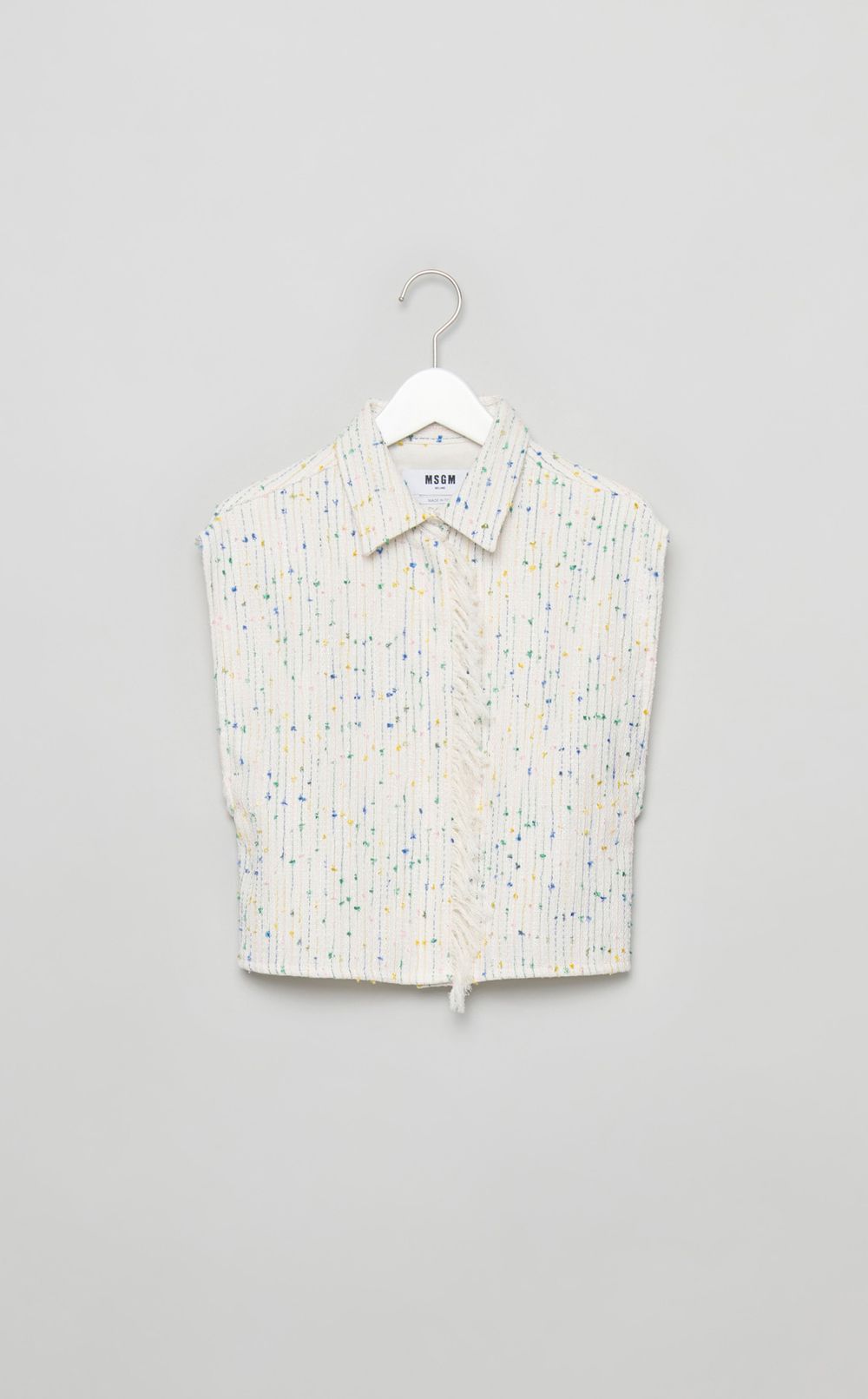 ミックスヤーンクロップドブラウス