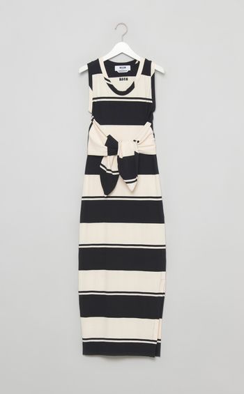 ボーダーリボンベルトワンピース