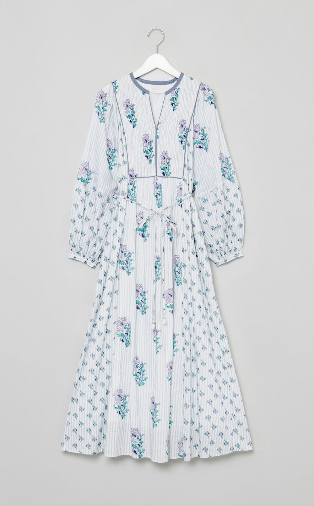 フラワープリントシャーリングドレス