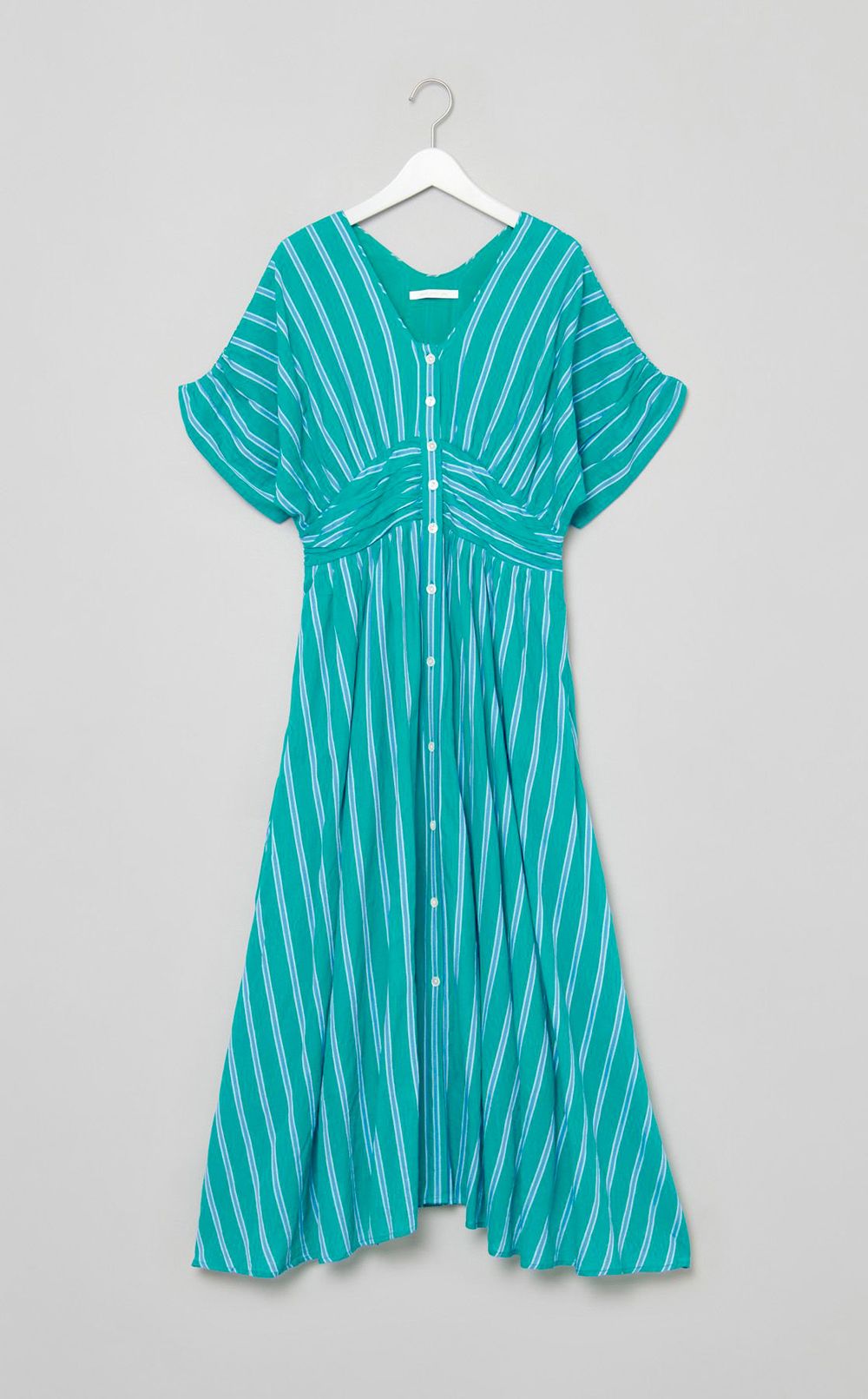 ストライプウェストギャザーワンピース