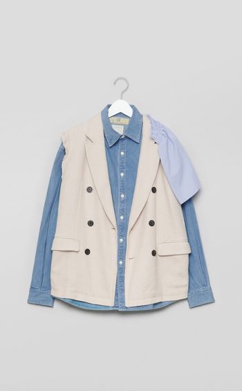 【reADdress】デニムレイヤードフリルジャケット