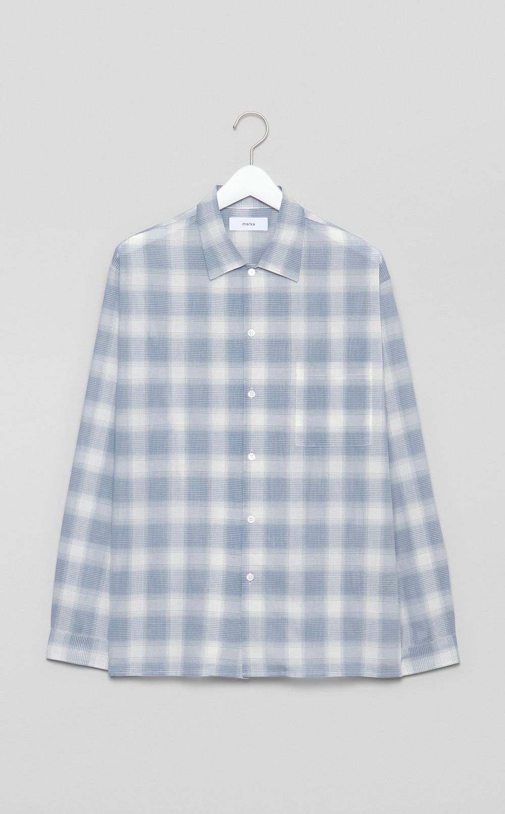 オープンカラーチェックシャツ