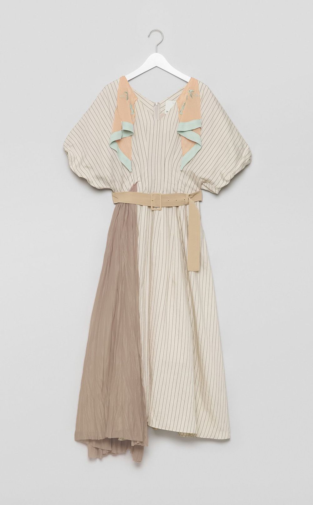 【reADdress】ストライプワッシャーラップドレス