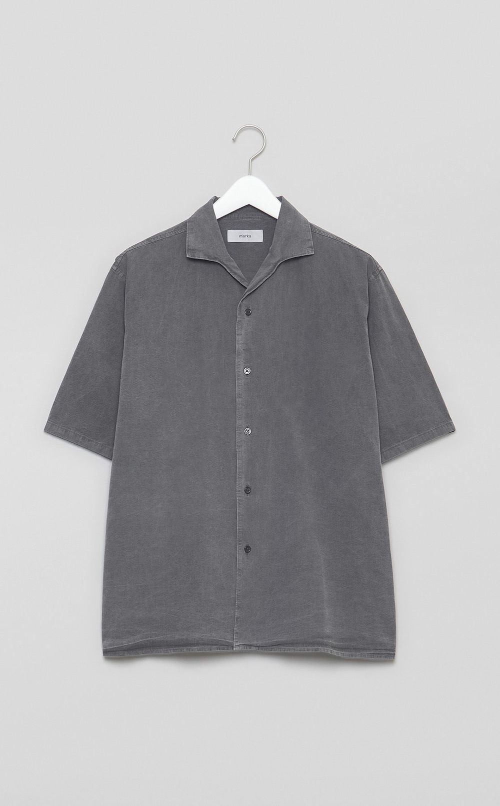 オープンカラーコットンシャツ